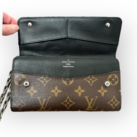 LOUIS VUITTON Monogram Macassar Portefeuille Brown w/Auth Chain - Picture 11 of 16